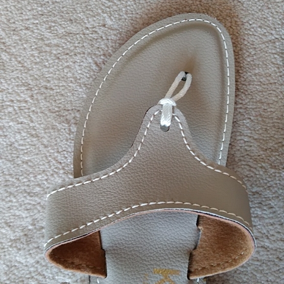 Kino Leather Key West Thong Sandals Flip Flops Key West, Florida 12 Gray - Picture 14 of 15